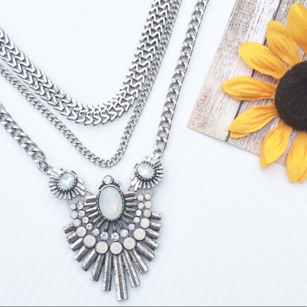 Silver Art Deco Style Necklace - Picture 6 of 6